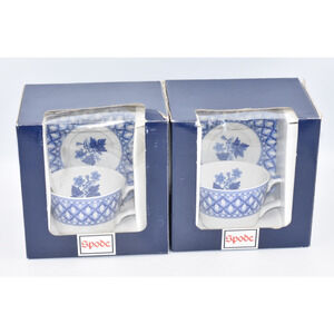 Blue Italian "Geranium" The Spode Blue room Collection, Cups and Saucer Sets